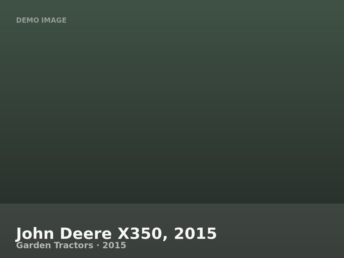 John Deere X350, 2015